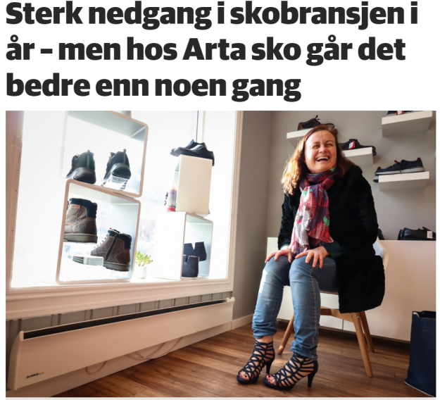 God vekst hos skoforretning i Holmestrand